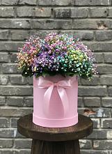 Цветочная композиция из Гипсофила и Розы в шляпной коробке #REPLACE_PRED# Земетчино
