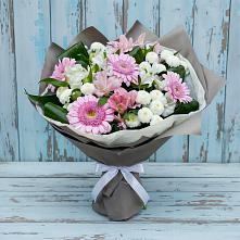 Букет цветов из:  Герберы, Альстромерии и Хризантемы #REPLACE_PRED# Земетчино