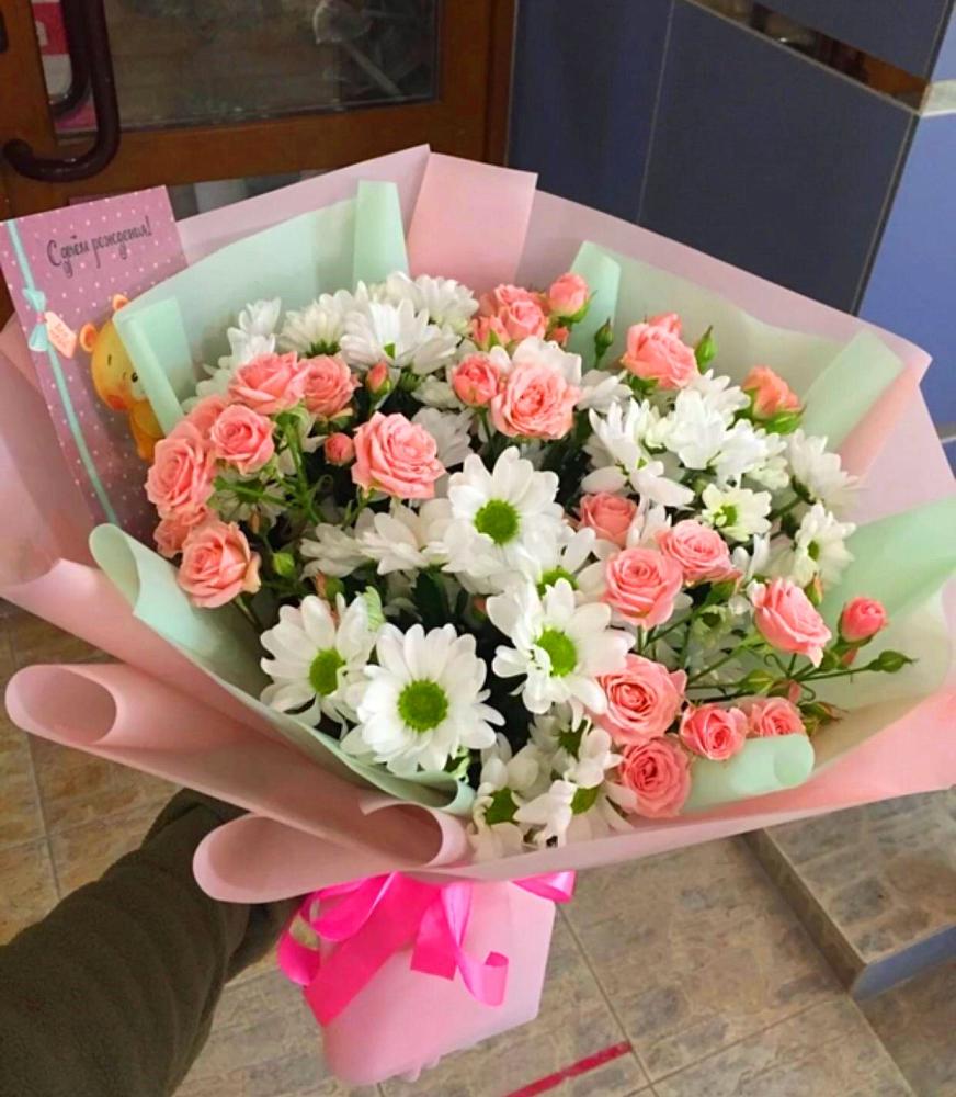 Букет цветов из: Розы и Хризантемы в Земетчино