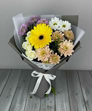 Букет цветов из:  Розы, Герберы и Хризантемы в Земетчино