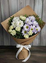 Букет цветов из:  Хризантемы и Розы в Земетчино