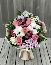 Букет цветов из:  Альстромерии, Гвоздики, Розы и Хризантемы #REPLACE_PRED# Земетчино