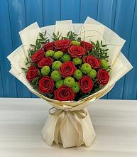 Букет цветов из:  Розы и Хризантемы в Земетчино