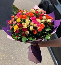 Букет Микс из разноцветных кустовых роз #REPLACE_PRED# Земетчино