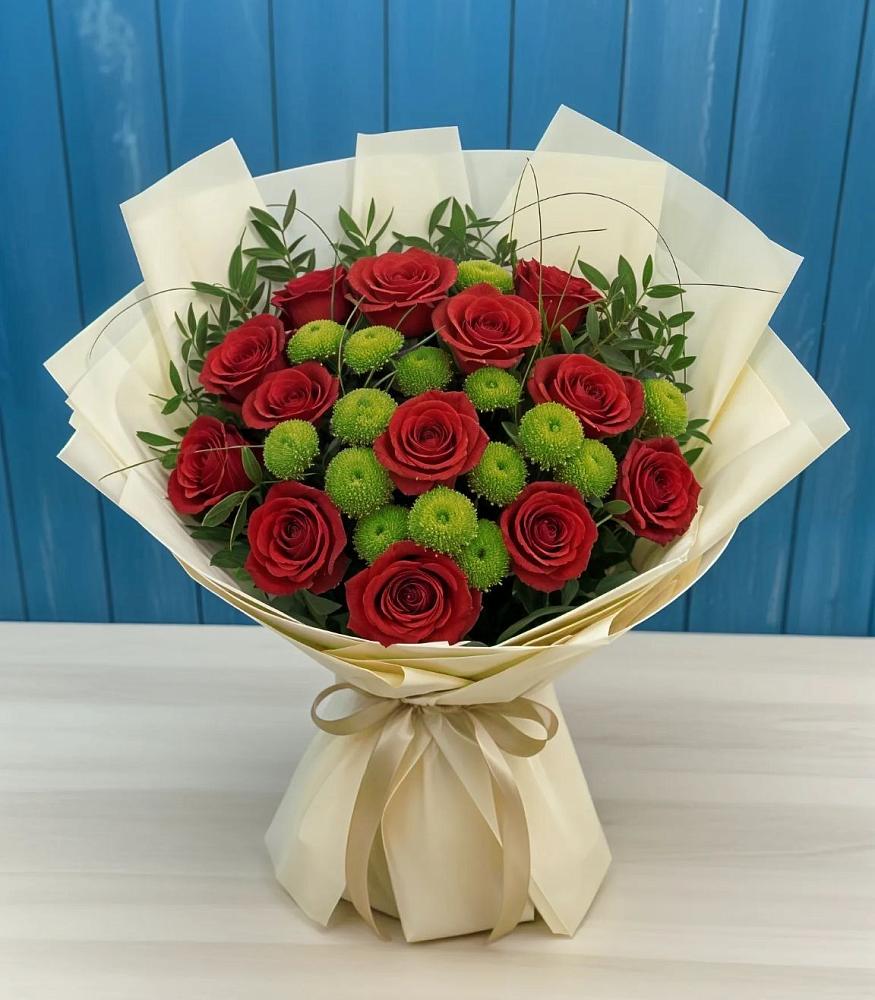 Букет цветов из: Розы и Хризантемы в Земетчино